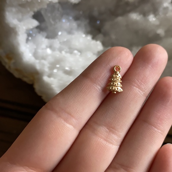 3/$30 dainty gold plated Christmas tree charm - Picture 2 of 2